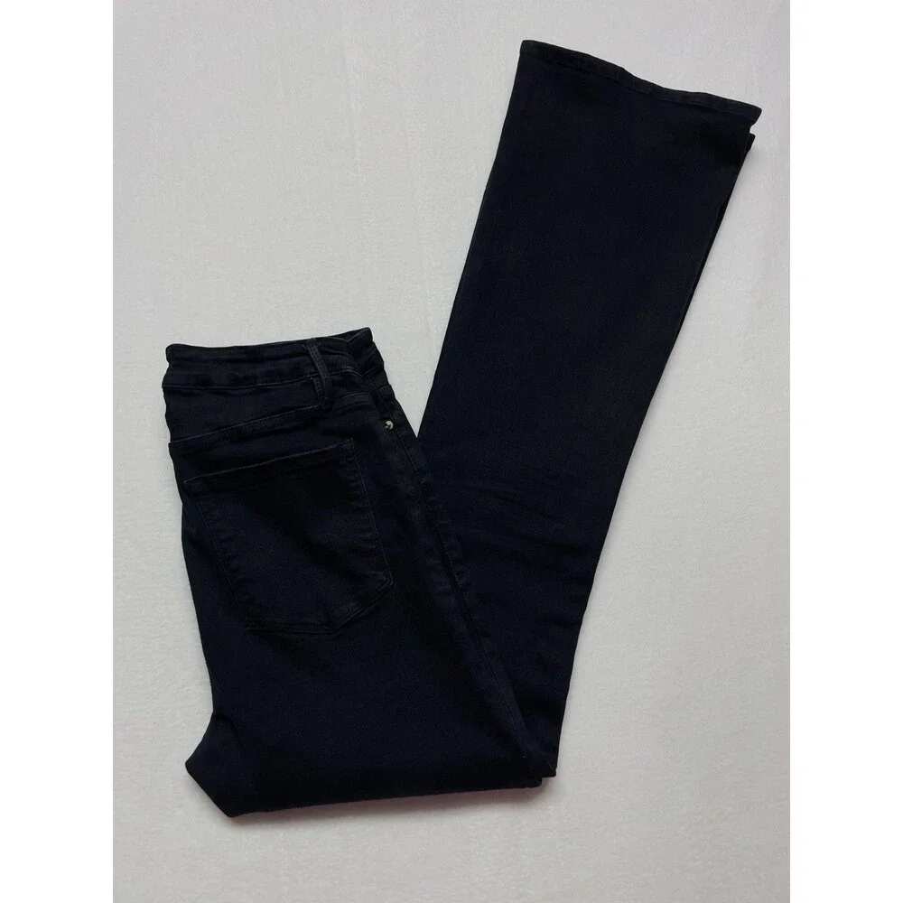 Frame Le One Flare Women's High-Rise Stretch Black Jeans Size 2
